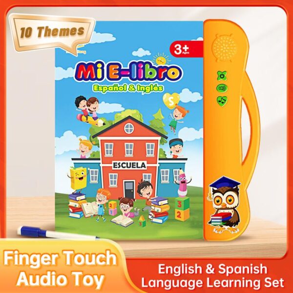 English & Spanish Bilingual Finger Touch Audio Toys for Kids with 155 Sight Words+ 68 Fun Quiz Questions! - Educational Language Learning Toy-Talking Toy