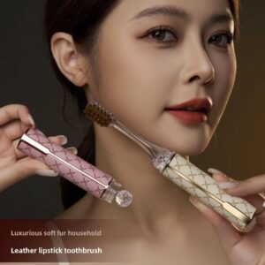 High-End Lipstick Style 2-in-1 Couple Folding Travel Toothbrush | Gift Box Set | Essential for Adult Home Use and Business Trips Oral Comfort - Image 3