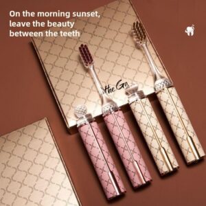 High-End Lipstick Style 2-in-1 Couple Folding Travel Toothbrush | Gift Box Set | Essential for Adult Home Use and Business Trips Oral Comfort - Image 6