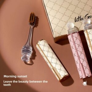 High-End Lipstick Style 2-in-1 Couple Folding Travel Toothbrush | Gift Box Set | Essential for Adult Home Use and Business Trips Oral Comfort - Image 8