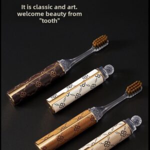High-End Lipstick Style 2-in-1 Couple Folding Travel Toothbrush | Gift Box Set | Essential for Adult Home Use and Business Trips Oral Comfort - Image 9