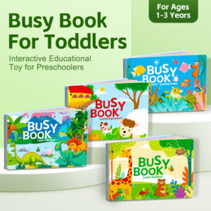 Busy Book Preschool Learning Activity for Toddlers 1-3 Years Old - Educational Toys - Travel-Friendly Toy - Montessori Dinosaur Alphabet Arts and Crafts - Kid Educational Material - Gift Set for Kids