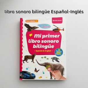 Libro Sonoro Bilingüe Español-Inglés para Niños 1-6 Años, 300+ Palabras y 13 Temas, Juguete Educativo con Canciones, Animales, Piano Infantil y Alfabeto edutoys