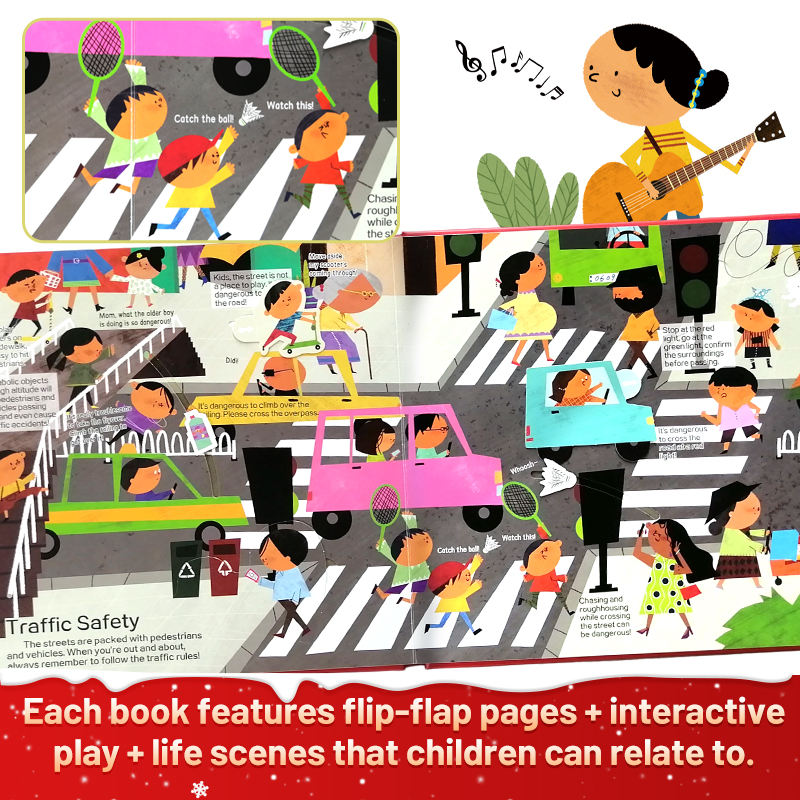 THE CHILD SAFETY BUNDLE – 3 Interactive Flip-Flap Educational Toys for Kids Ages 1–6 | Early Learning Montessori Set on Safety, Manners & Life Skills | Preschool Readiness Toy Gift for Toddlers & Kindergarten Kids - Image 2