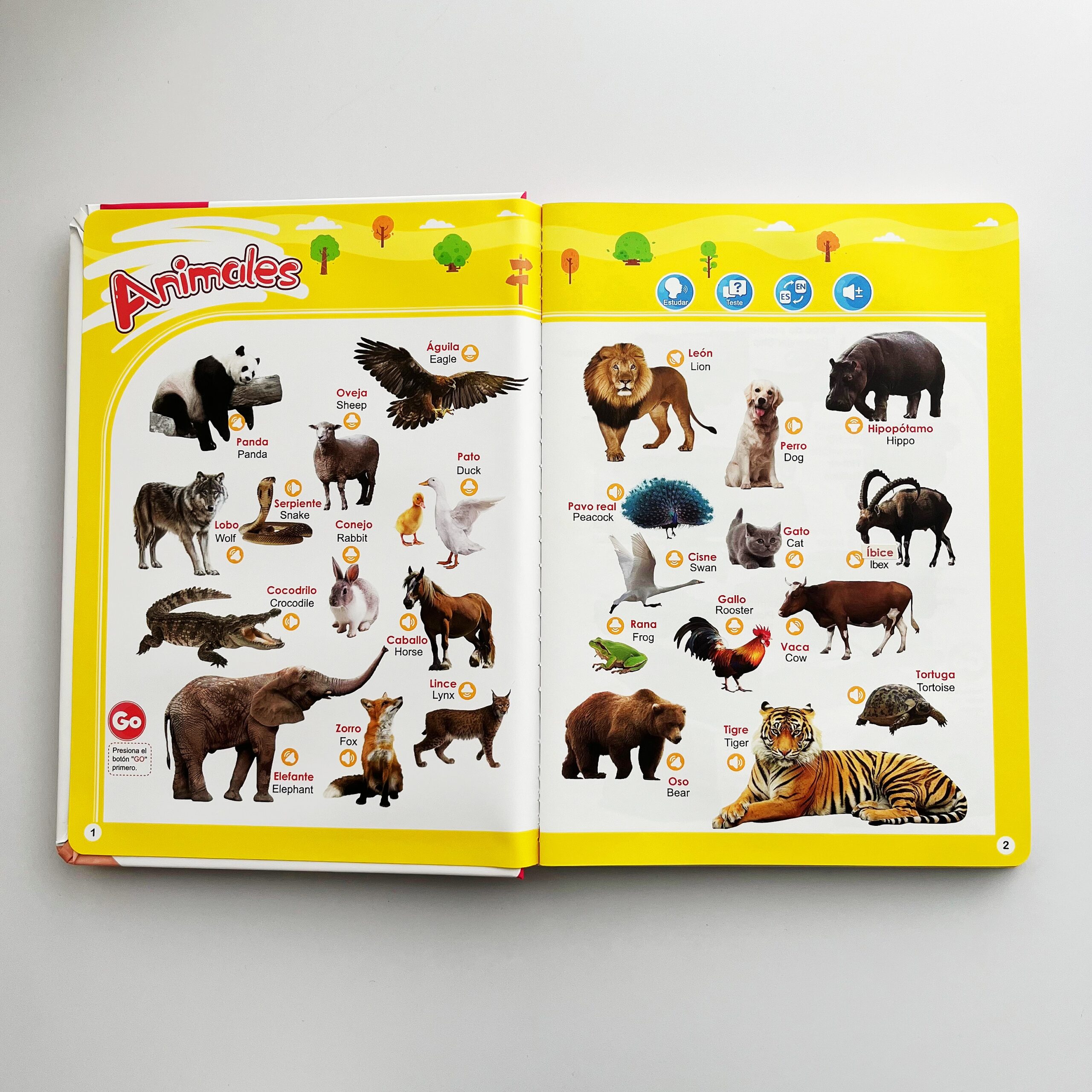 Libro Sonoro Bilingüe Español-Inglés para Niños 1-6 Años, 300+ Palabras y 13 Temas, Juguete Educativo con Canciones, Animales, Piano Infantil y Alfabeto edutoys - Image 3