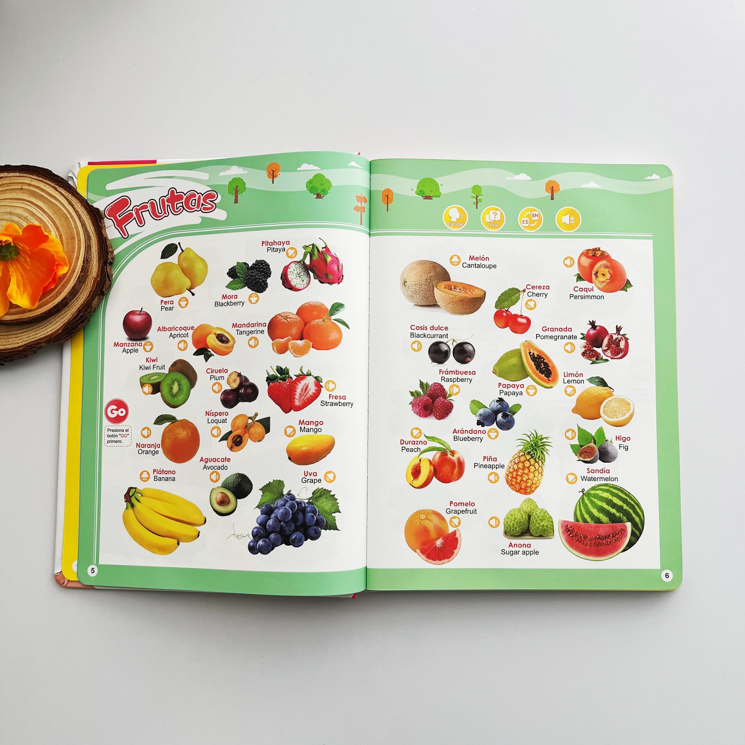 Libro Sonoro Bilingüe Español-Inglés para Niños 1-6 Años, 300+ Palabras y 13 Temas, Juguete Educativo con Canciones, Animales, Piano Infantil y Alfabeto edutoys - Image 5