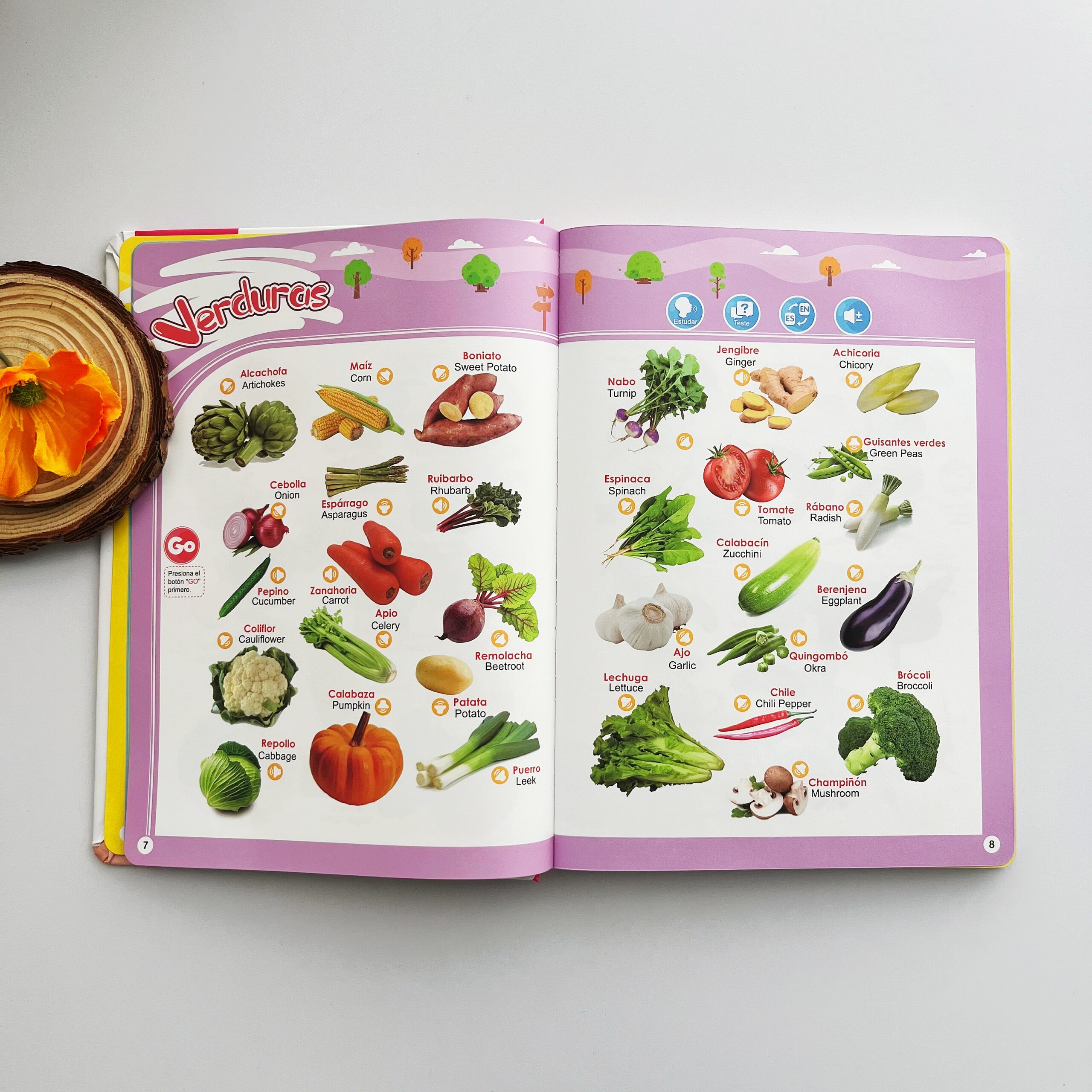 Libro Sonoro Bilingüe Español-Inglés para Niños 1-6 Años, 300+ Palabras y 13 Temas, Juguete Educativo con Canciones, Animales, Piano Infantil y Alfabeto edutoys - Image 6