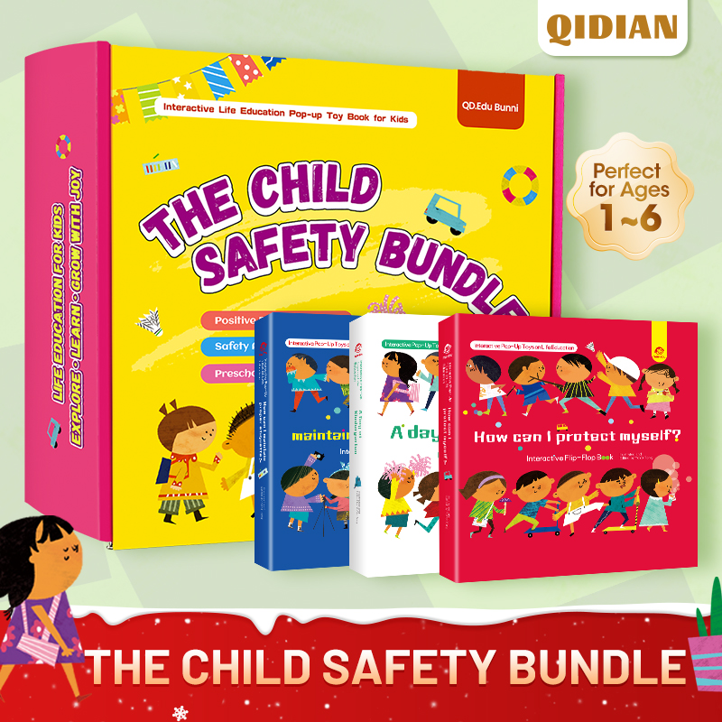 THE CHILD SAFETY BUNDLE – 3 Interactive Flip-Flap Educational Toys for Kids Ages 1–6 | Early Learning Montessori Set on Safety, Manners & Life Skills | Preschool Readiness Toy Gift for Toddlers & Kindergarten Kids
