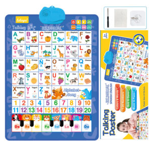 interactive bilingual learning toy wall chart q and a piano keys multiple language versions english & spanish