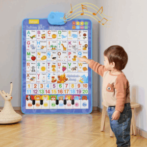 Bilingual Talking Wall Chart for Kids – English & Spanish Learning Poster with Songs, ABCs, Numbers, Animal words & Piano – Interactive Educational Toy for Toddlers 1-6 – No Screen, Battery Powered classroom use Alphabet Preschool