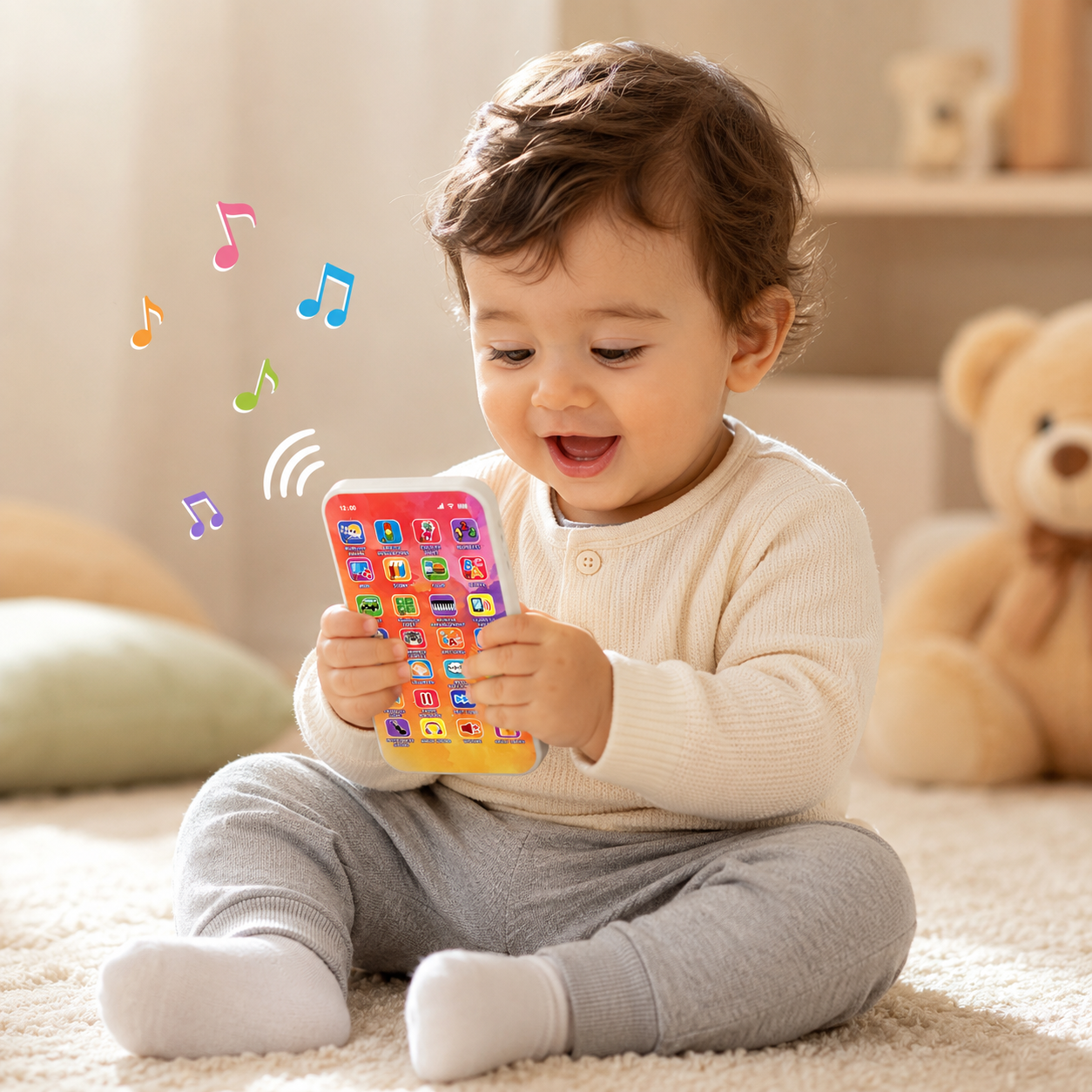 Telefon Pintar Pembelajaran Bayi—1-3Years Toddler Montessori Learning Toy | Screen-Free Educational Talking Toy - Image 4