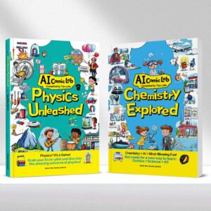 AI Comic Lab Science Book Set for Kids Ages 7+ | Physics Unleashed & Chemistry Explored Educational Learning Books, STEM Activity Toy, Science Reading Collection, Birthday Gift for Boys & Girls