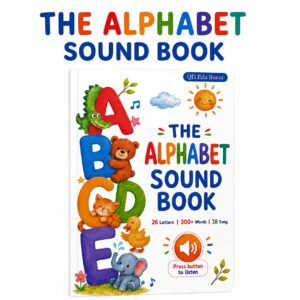 Alphabet Sound Book for Kids 1-3 – Interactive Learning Toy with 26 Letters, 300+ Words, 18 Songs, Touch-Activated Audio, Early Language & Vocabulary Learning, Screen-Free Preschool Educational Toy